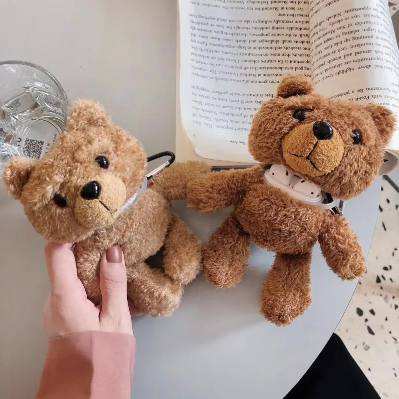 Teddy Bear Plush Case For Apple Airpods Case Cute Toy Story Soft Silicone Doll Case Cover