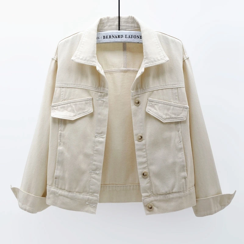 beige denim jacket