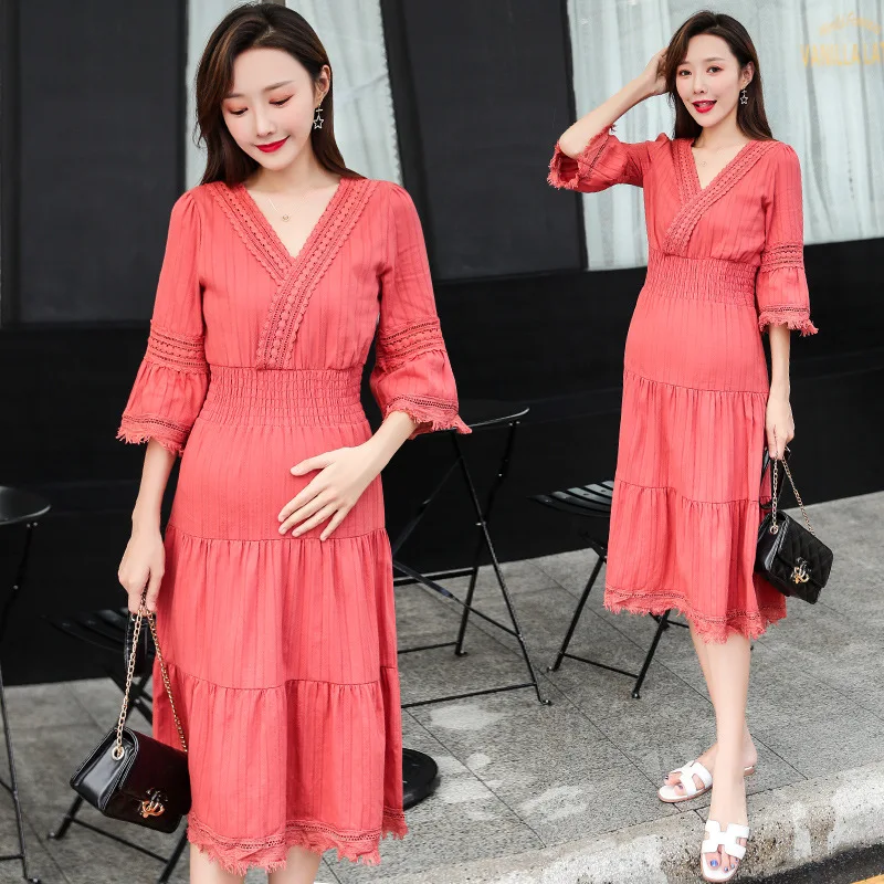 

Maternity Clothes Fashion Large Size Long Pregnant Women Dress Fashion Mom Fashion New Style Tops Maternity Dress