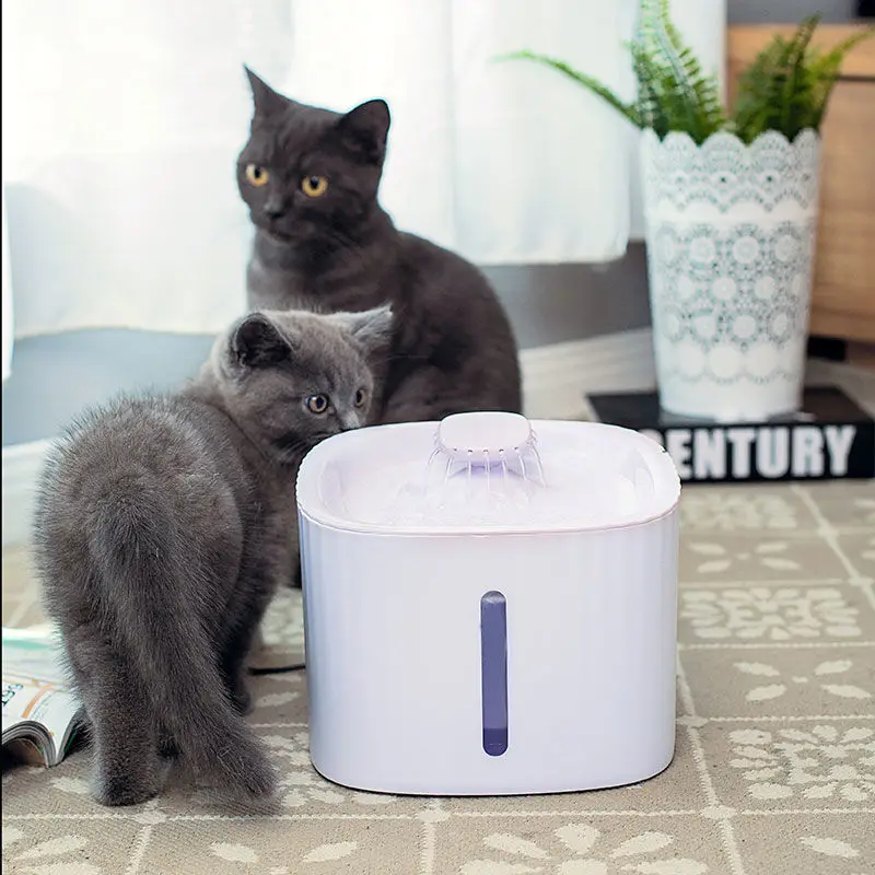 Автоматический кошачий фонтан питьевой для кошек USB и светодиодный бесшумный