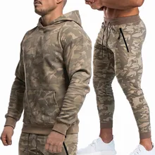 Мужской модный спортивный костюм на осень и зиму, повседневная камуфляжная толстовка с капюшоном, штаны, спортивный костюм для мужчин, спортивная одежда для бега