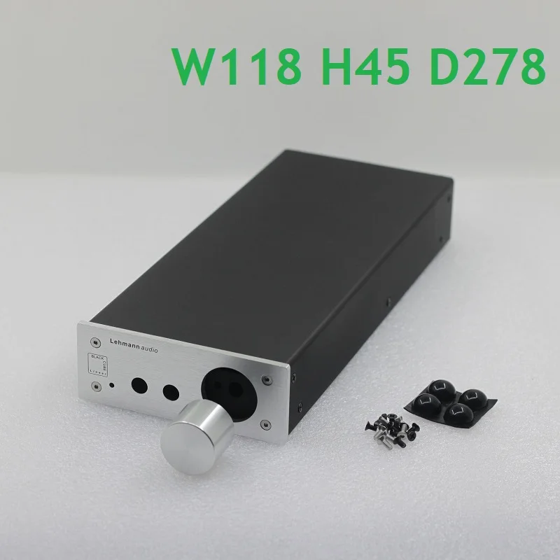 

Мини-усилитель W118 H45 D278, корпус усилителя, предварительный усилитель Lehmann, корпус блока питания, корпус для самостоятельной сборки из алюминия, TT650