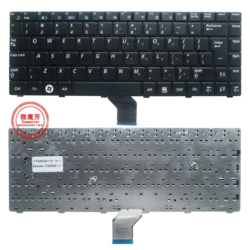 Wab New Replacement keyboard Compatible For Samsung NP-R522 R520 R522H R525 R515 R518 R550 R450 Layout UK Laptop Keyboard BA59-02487A 