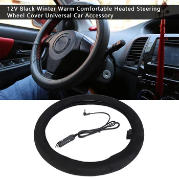 

38cm Car Steering-Wheel Cover Universal Heater Steering Covers 12V Winter Warm Comfortable Heated Heating Steering Wheel Cover