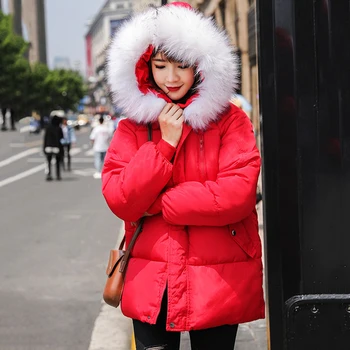 

Warm cotton jacket winter women thick hooded Parkes ladies coat fashion casual female black long coat white down cotton coat