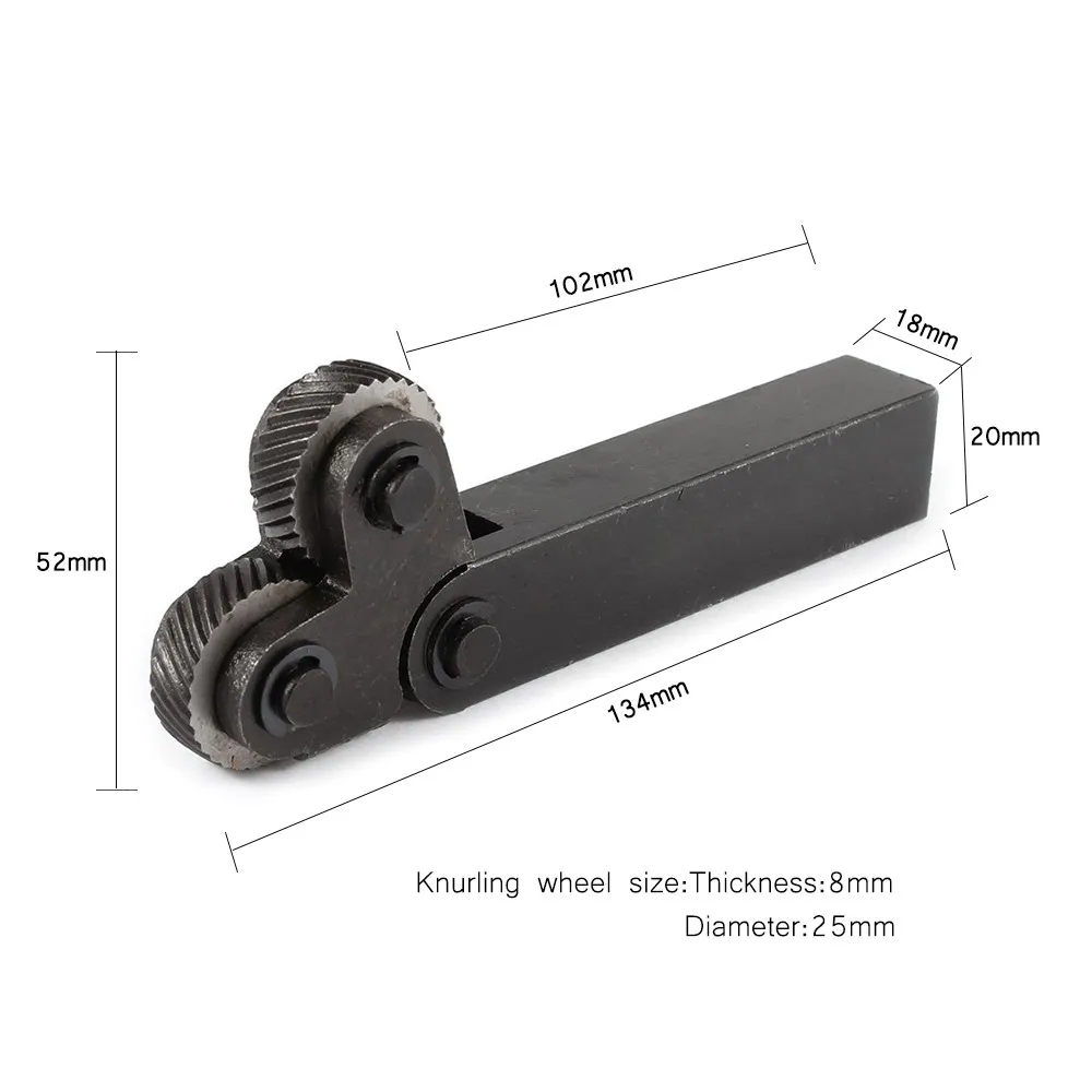 7pcs Steel Dual Wheel Knurling Tool Set with 0.5mm 1mm 2mm Wheel Linear Pitch Knurl Kit Lathe Cutter Knurling Set