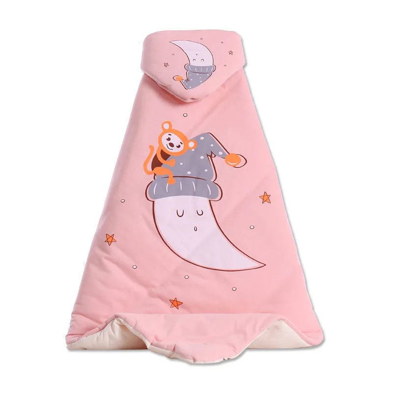 Мягкий спальный мешок для младенцев, Хлопковое одеяло для новорожденных мальчиков и девочек, мультяшное одеяло, детские покрывала, детский спальный мешок - Цвет: Pink moon