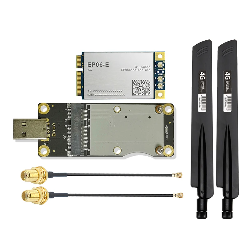 

Usb-адаптер Quectel EP06-E LTE Advanced Cat-6, плата с usb-адаптером pcie 38dbi, с высоким коэффициентом усиления SMA, штыревая антенна 4G, 15 см, U.FL, pigtail