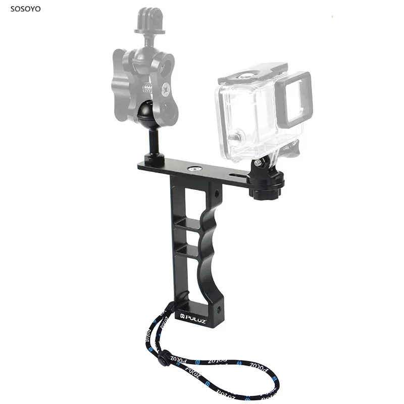 Single Hand Diving Photography Bracket Handheld CNC Aluminum Monopod with Ball Head For GoPro SJcam Yi DJI OSMO Action Cameras (4)