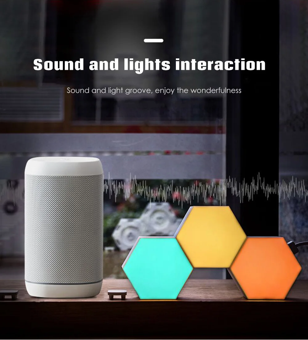 LifeSmart WiFi умный светодиодный квантовый светильник, комплект с 6 блоками и каменной основой, 16 миллионов цветов, Коло-светильник с Alexa Google Home