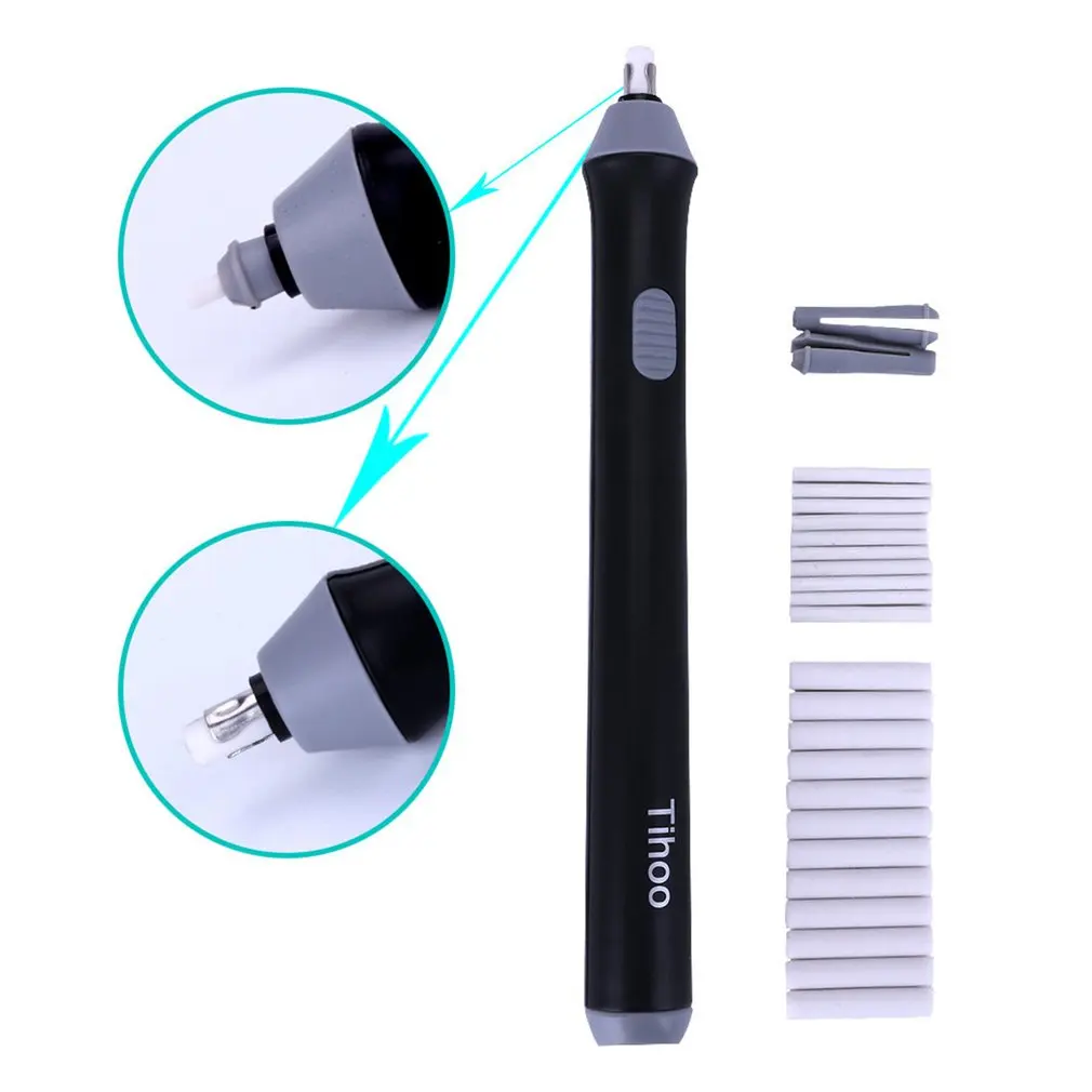 Kawaii Electric Eraser With Refill Cute Electronic Pencil Rubber For Kids Painting Drawing Stationery Office School Supplies