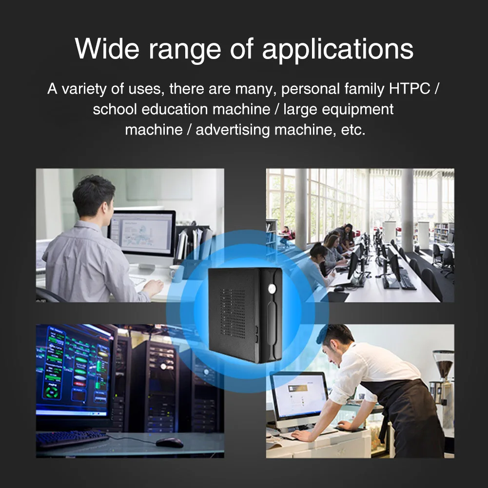 Блок питания хост мини ITX домашний HTPC горизонтальный с отверстием радиатора металлический 2,0 USB чехол для компьютера практичный игровой настольный корпус