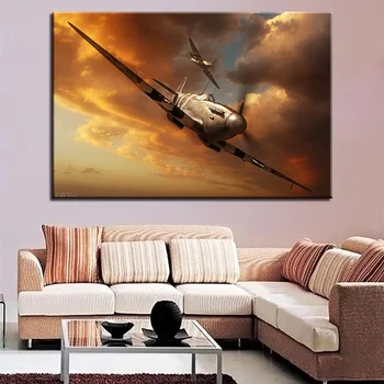 

the Second World War Canvas Painting warplane Wall Art Poster and Prints Painting Wall Pictures for Home Living Room Decoration
