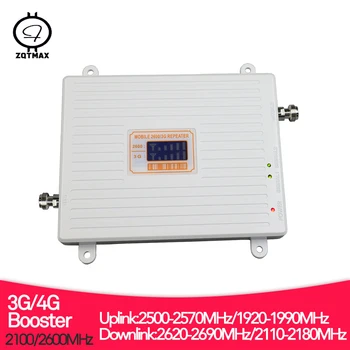 

ZQTMAX 3g 4g mobile signal booster lte repeater cellular signal amplifier 2100 2600 umts internet dual band B1 B7