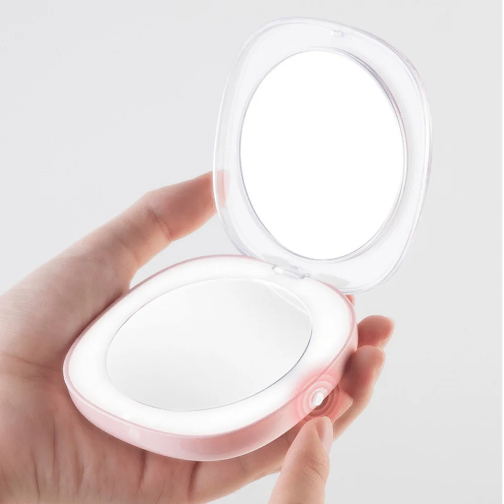 Mini specchio per il trucco portatile con luci a LED, ingrandimento 10X, pieghevole, con 12 LED, specchio per il trucco tascabile, strumento di bellezza e cosmetici_voghion.com