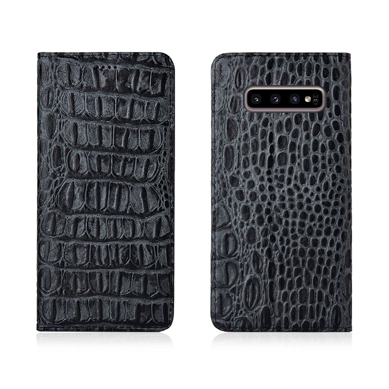 

Crocodile Back Pattern Genuine Real Leather Magnetic Flip Phone Bag For Samsung Galaxy S10 Plus/Samsung Galaxy S10X Phone Case
