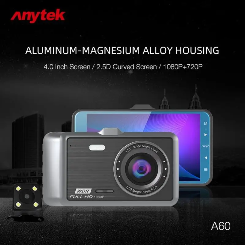 Anytek A60 Автомобильная dvr камера HD 1080P Dashcam LDWS Starlight ночное видение
