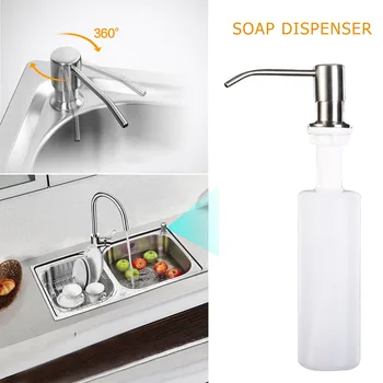 

Kitchen Sink Liquid Soap Dispenser Stainless Steel Plastic Bottles Dispenser Detergent Liquid Soap 300ml