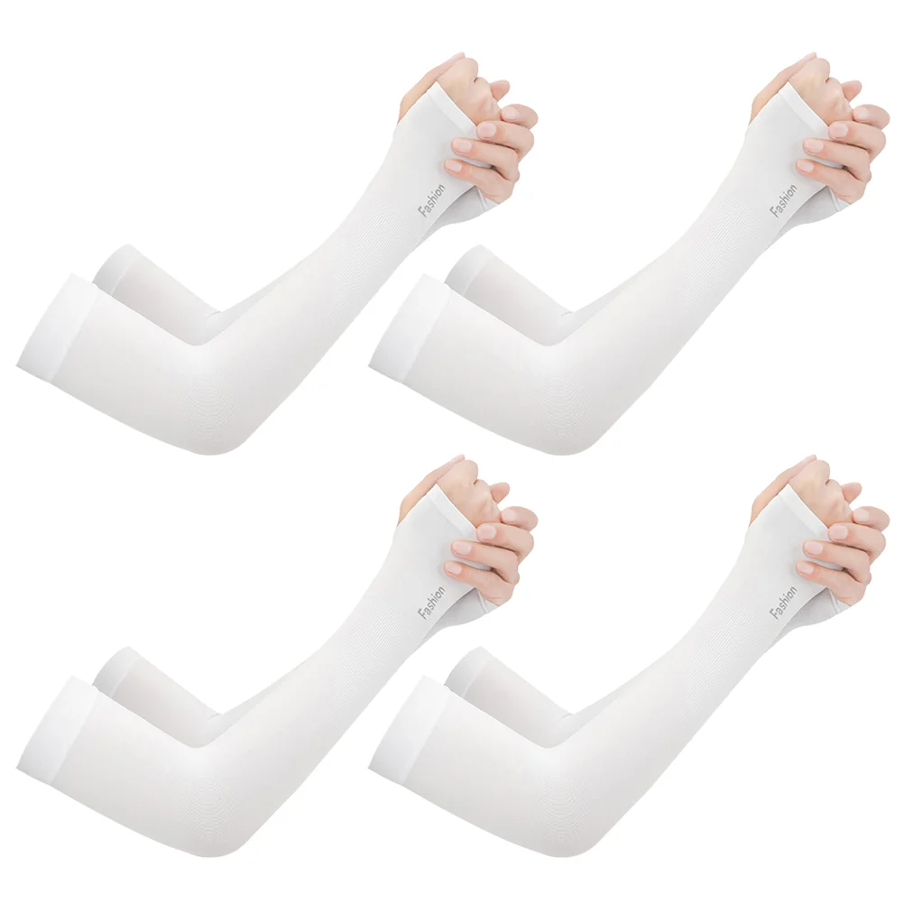 4Pair Cooling Arm Sleeves Cover UV Sun Protection Outdoor Sports For Men Women 