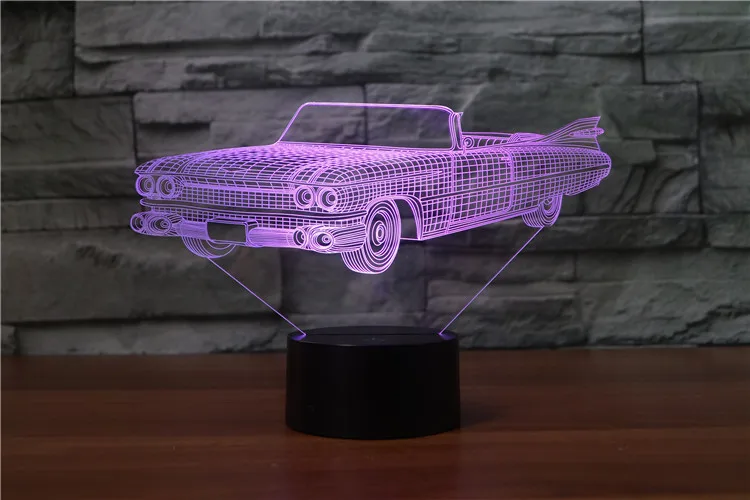 [Seven Neon] игрушечный автомобиль автобус винтажный автомобиль акриловая 7 цветов Настольная лампа 3D лампа Новинка Светодиодный Ночник светильник Сокол миллениума светильник