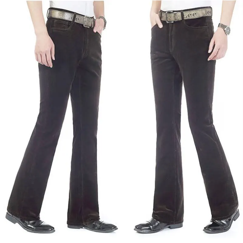 Men's Autumn New Micro-slip Casual pants Korean version of the Elastic Slim-sleeved Corduroy Casual Flare pants