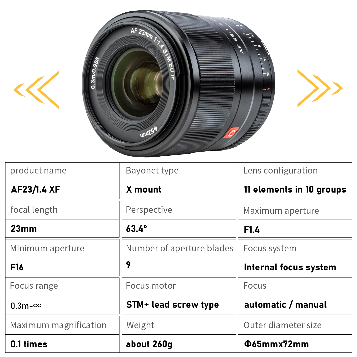 VILTROX 23mm f1.4 XF Camera Lens Auto Focus Portrait Lens APS-C Lens for Fujifilm Fuji Lens X mount Sony E mount Camera Lens X20