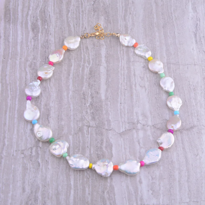 Boho, колье из пресноводного жемчуга, ожерелье с кулоном, женское, erkek kolye bijoux femme, ожерелье из бисера, ожерелье, мода - Окраска металла: necklace