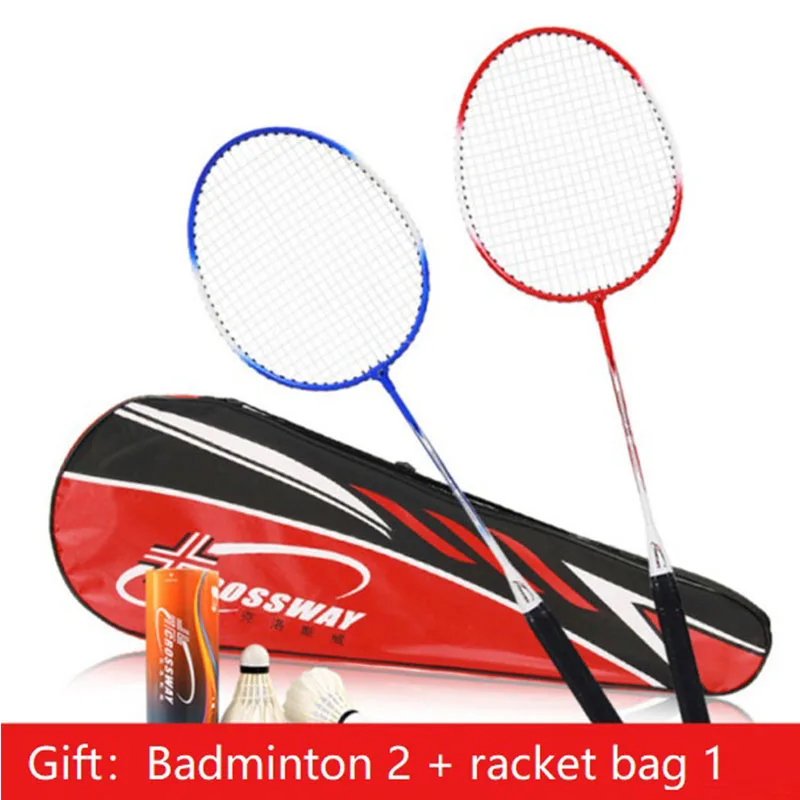2pcs Professional Badminton Rackets Set Family Couples Double Badminton Racquet Titanium Alloy