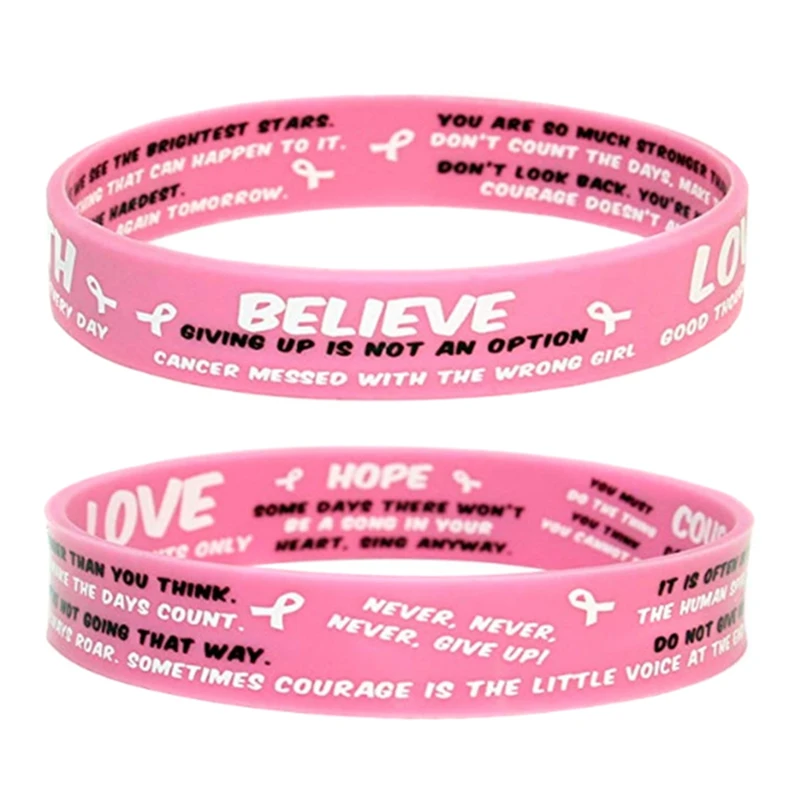 1 PC Fighter Breast Cancer Awareness Bracelet Silicone Hope Awareness