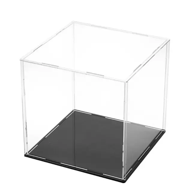 900C Clear Acrylic Showcase Dustproof Black Base Model Toy Display Case Action Figures Collectibles Countertop Box 4