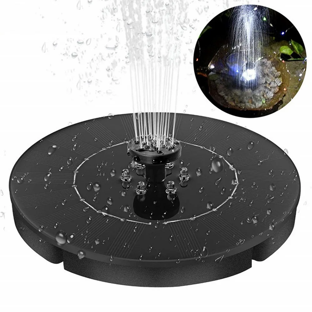

Solar Fountain Pump Fountain Light Round Floating Fountain Water Pump LED Light Garden Decoration Bird Bath Fountain Light