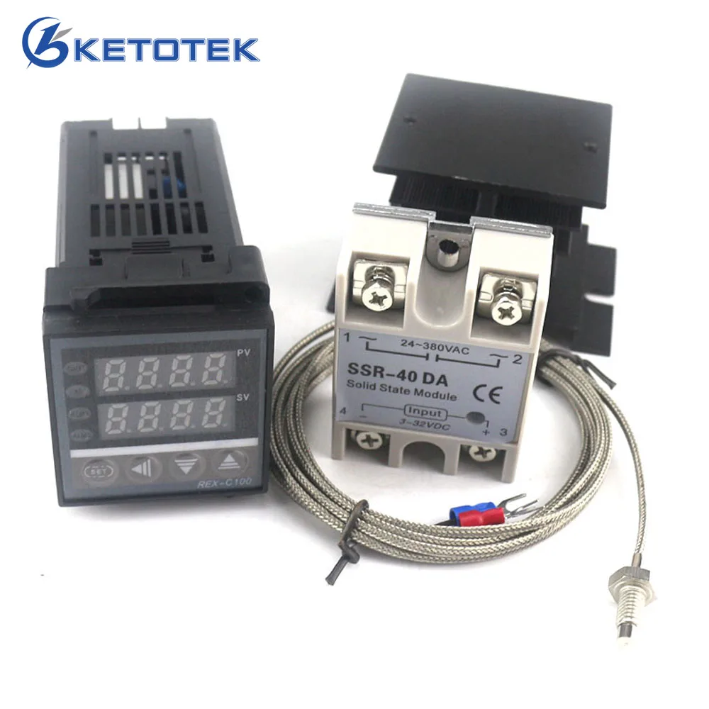 Dual Digital PID Temperature Controller Thermostat Kit REX-C100 with ...