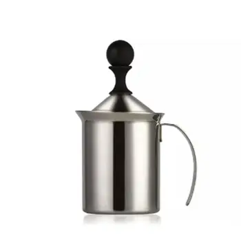 

Manual Milk Creamer Hand Pump Frother Cappuccino Latte Coffee Foam Pitcher