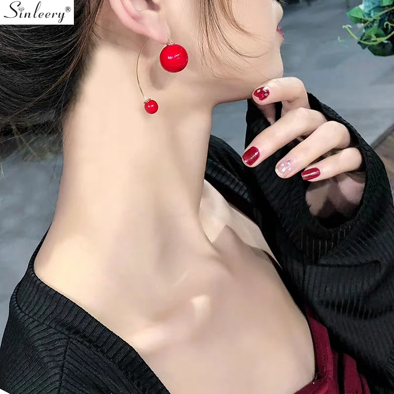 SINLEERY, новинка, модные, 4 цвета, имитация жемчуга, серьги для женщин, вечерние, сексуальные, аксессуары ES341 SSC