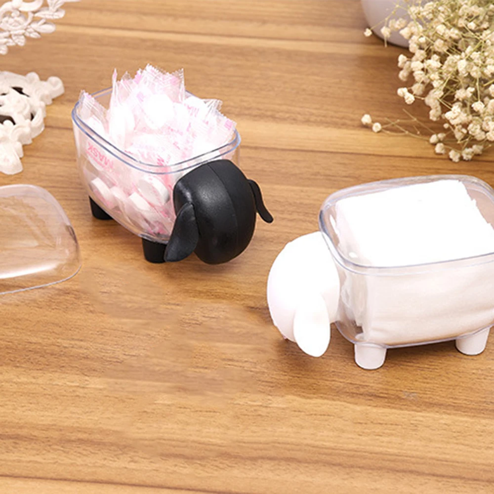 Small Sheep Storage Tank Plastic Desktop Storage Box Toothpick Cotton Swab Box Multi-function Sheep Shape Storage Decorative Box