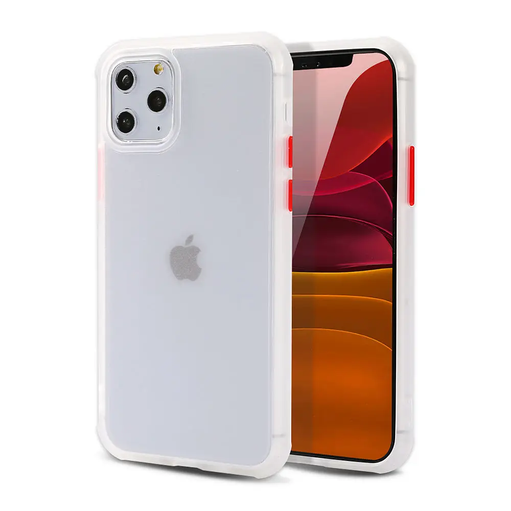 Карамельный цвет противоударный чехол для телефона для iPhone 11 11Pro Max XR X XS Max 8 7 6 6S Plus мягкая рамка прозрачная задняя крышка Capa - Цвет: White