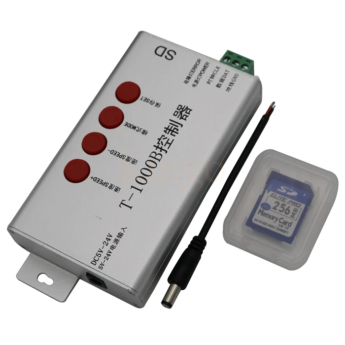 DC5V T-1000B с sd-картой ws2811 ws2812 ws2812b ws2801 контроллер для программируемых светодиодных лент максимальный контроль 2048 пикселей