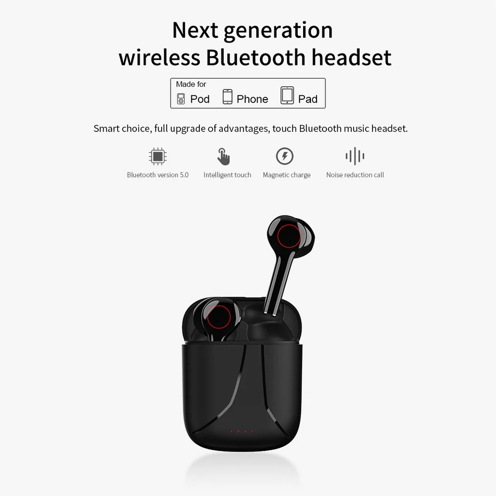 Bluetooth Earphone Semi-in-ear Wireless TWS Dual Connection Headphone Hall Magnetic Earbuds with Microphone Headset Earphones