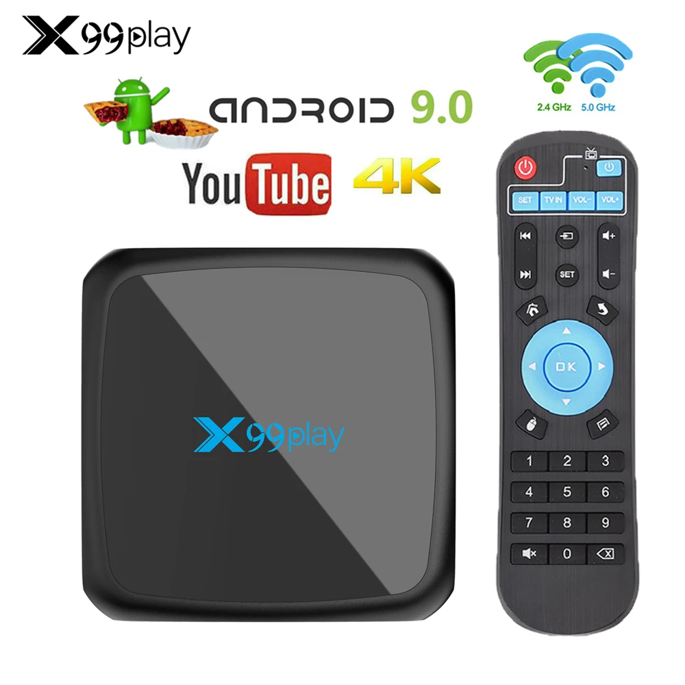 Android 9,0X99 Play Smart tv BOX 2 Гб 16 Гб RK3318 2,4G& 5G Wifi 3D UHD 4K Youtube Netflix телеприставка 4 Гб 64 ГБ 32 ГБ медиаплеер