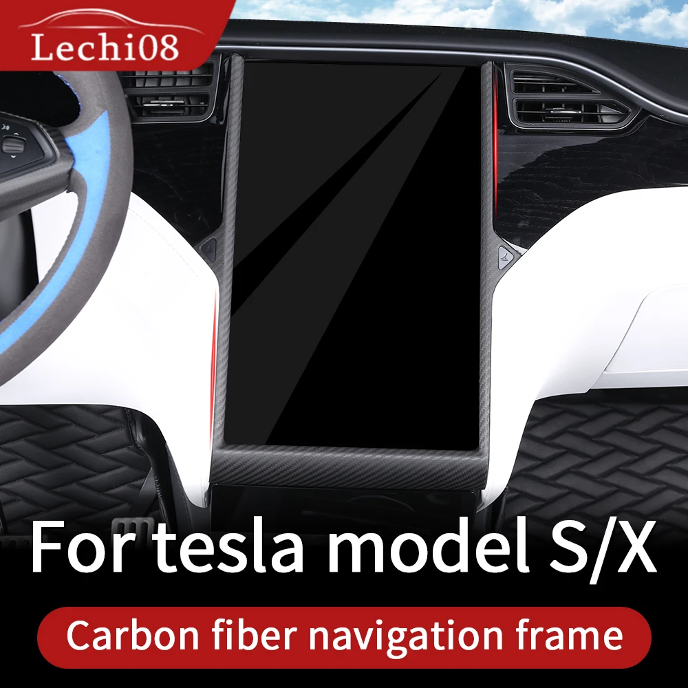 Рамка навигатора для tesla model s аксессуары x carbon 2018 интерьер из углеродного