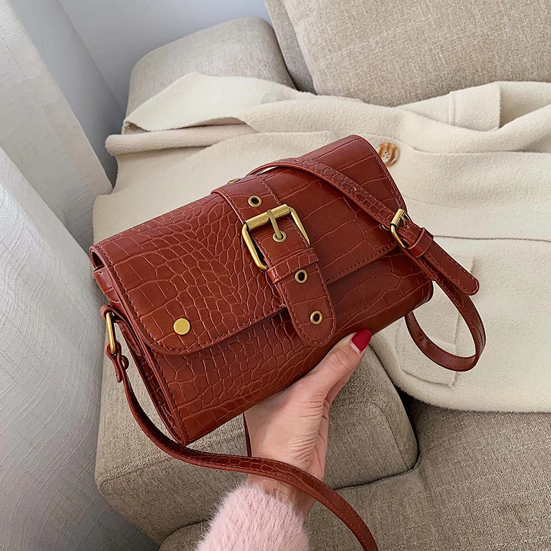 

Small Bag Women 2019 New Autumn and Winter Fashion Crocodile Pattern Shoulder Bag Wild Messenger Small Square Bag Channels Bags
