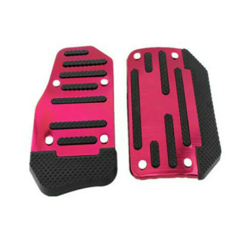 

Universal Red Accelerator Brake Pedal Foot Pad Cover Anti-Skid Parts Set Kit