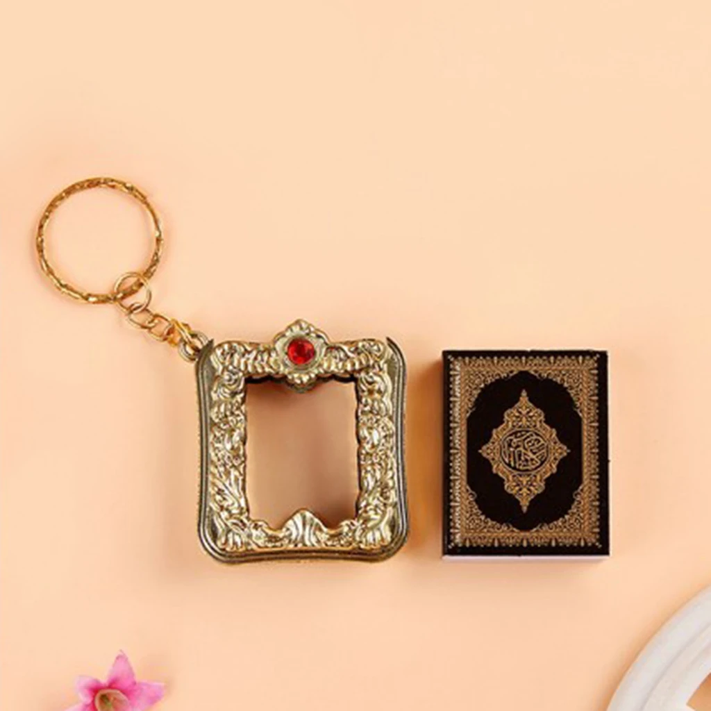 Mini Islam Ark Quran Keychain The Koran Muslim Keyring Hanging Memorial Gift