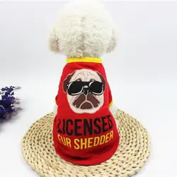 Одежда для собак принт «домашние животные» рубашки с круглым вырезом Одежда для маленьких собак весна лето мультфильм стили собака жилет