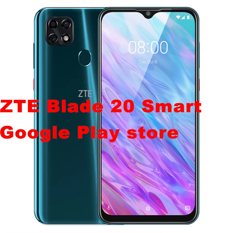 Смартфон zte Blade 20, 4G LTE, мобильный телефон, Android 9,0, 6,49 дюймов, ips, 1540X720, 4 Гб ram, 128 ГБ rom, 16 Мп, Helio P60, отпечаток пальца