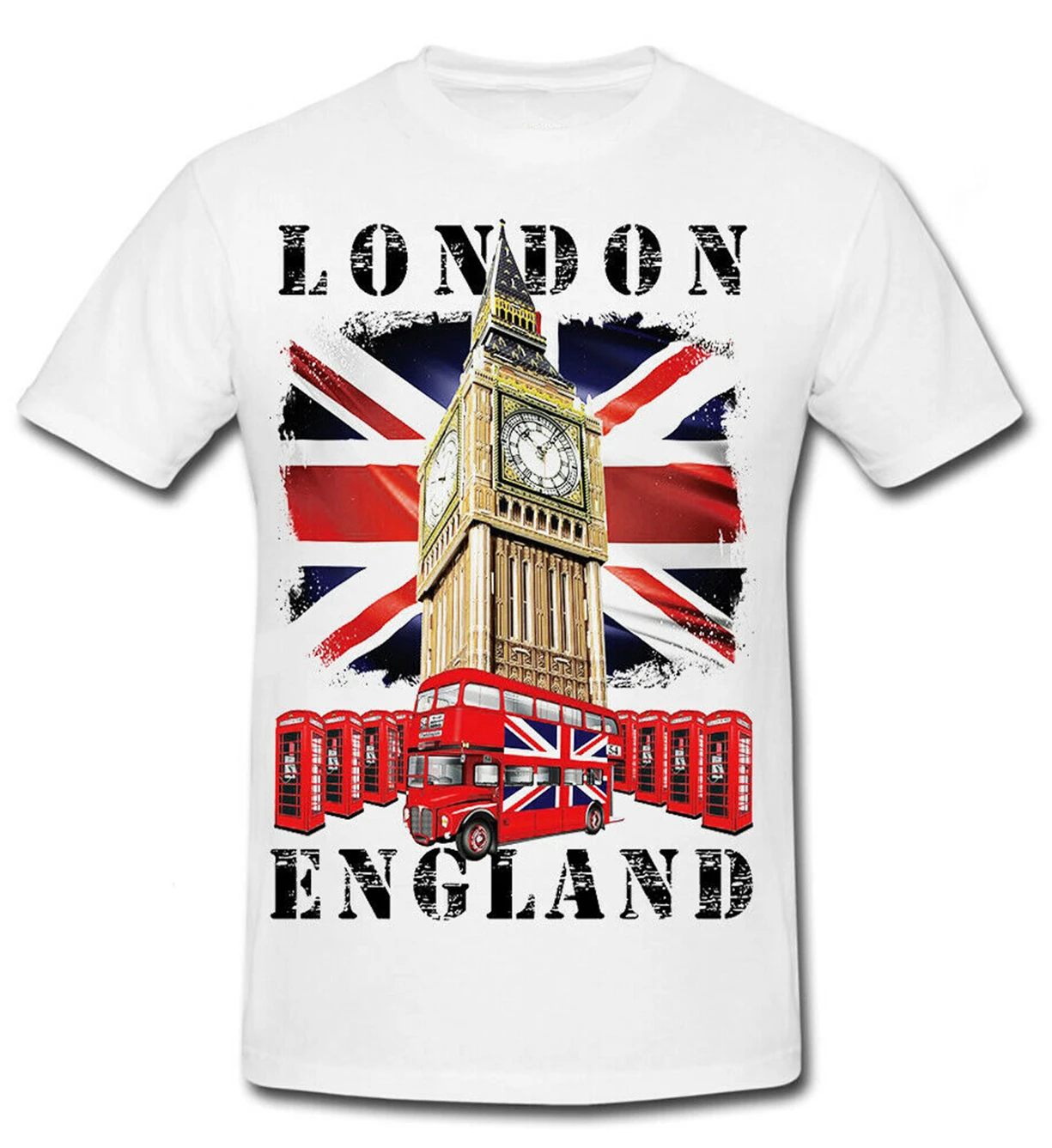 Мужская футболка Big Ben London в стиле хип-хоп с изображением Красного автобуса