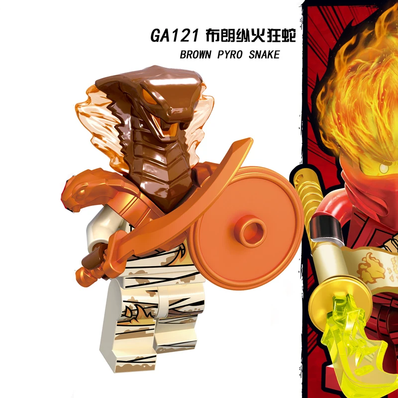 GA121 Фигурки ниндзя Lloyd Kai Jay Zane Cole Nya Carmadon Ninjagoed, набор строительных блоков из фильма, игрушки для детей, подарки для мальчиков - Цвет: GA121
