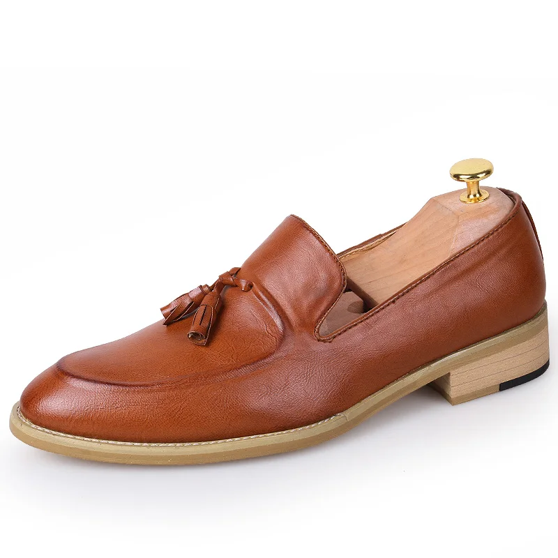 

Men Shoes High Quality Leather Men Loafers Shoes Vintage Tassel Leather Men Slip On Shoes Mocassin Homme