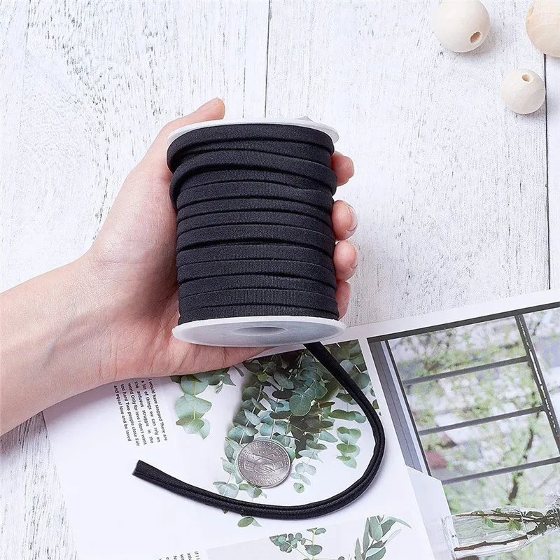 5x3mm about 20m/roll Tiny Elastic Spandex Thread Cord for Jewelry Making bracelet necklace Accessories,Habotai Foulard Cord F65