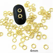 Стиль мини льняной венок медный лист заклепки роспись ногтей в японском стиле Тонкий выдолбленный Лен точка металлическая позолоченная цепь ногтей